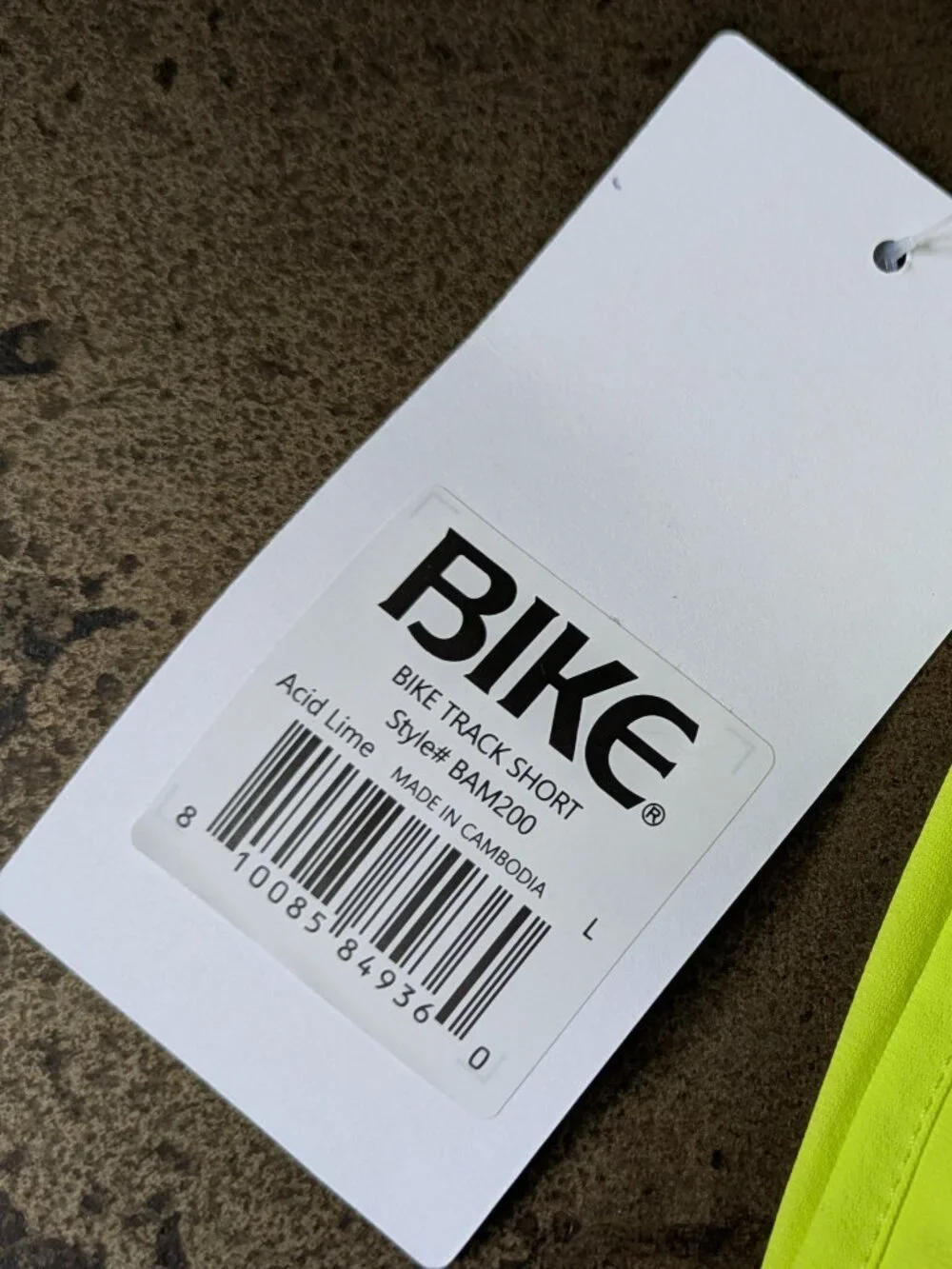 Bike Athletics Men's Track Short - Acid Lime - Large (34-36) NEW WITH TAGS